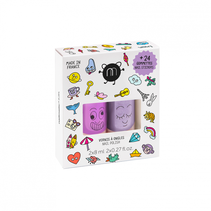 WOW set - Nail polish and stickers - اكسسوارات التجميل