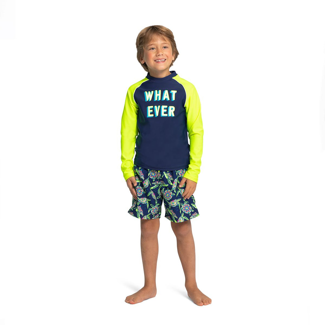 Boys Whatever Long Sleeve Rash Vest - ملابس السباحة