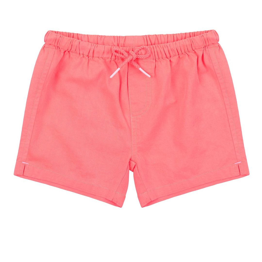 Baby Boys Neon Coral Cotton Shorts - قصيرة