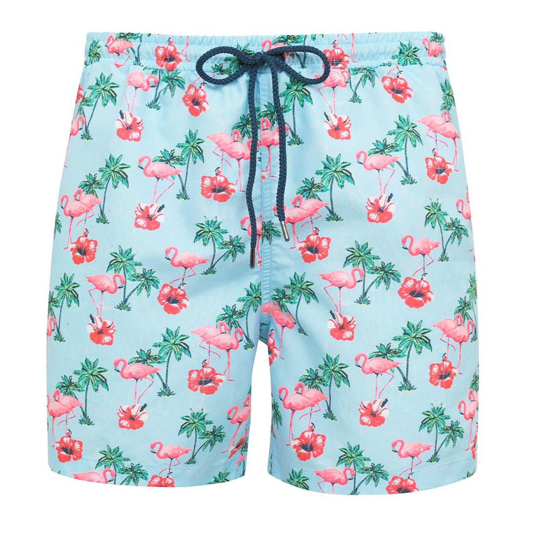 Mens Swimshort Blue Flamingo - ملابس السباحة