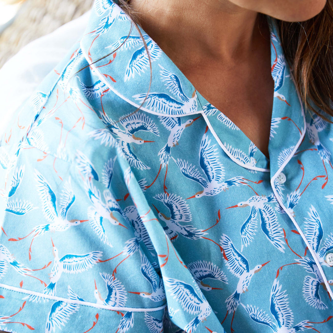 Women Pyjama Blue Birds - ملابس سباحة