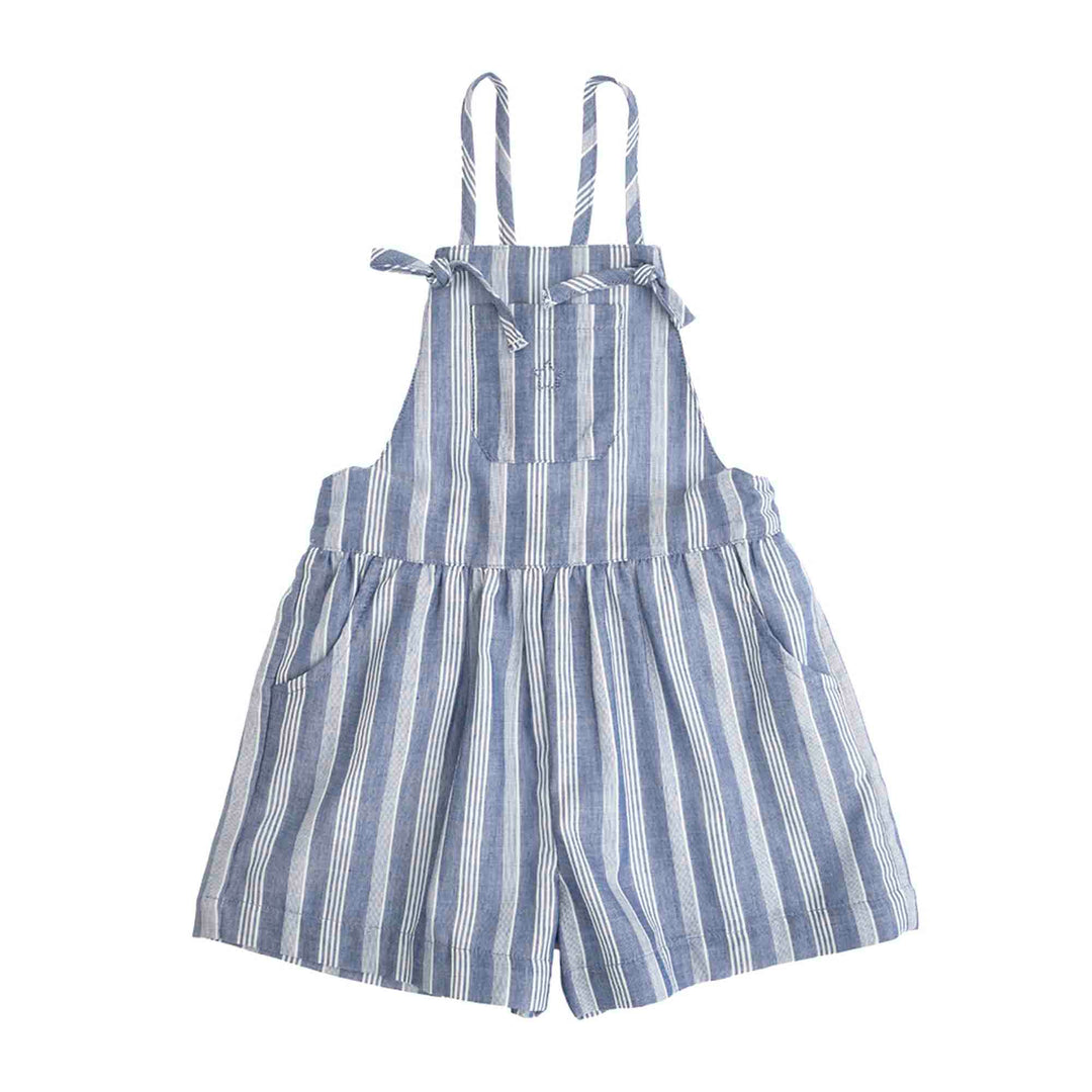 Dungaree Girl Striped Blue - قصيرة
