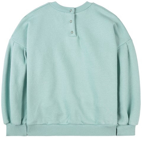 Organic Fleece Sweatshirt Girl Green - قميص من النوع الثقيل