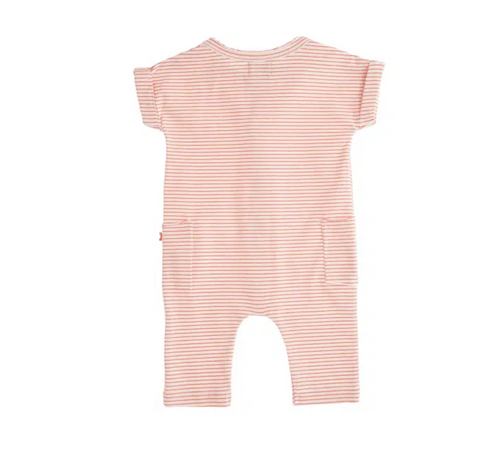 Stripped Baby Long Jumpsuit Pink - بذلة