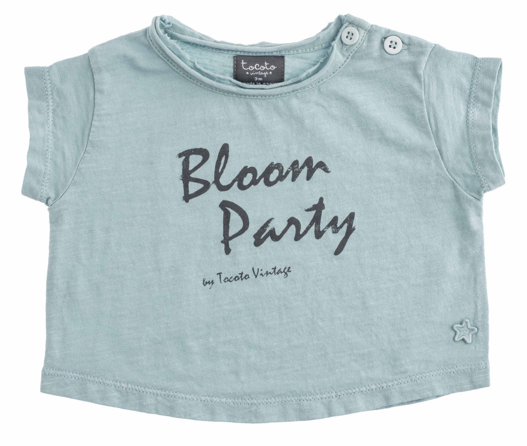 Organic Flame Baby Girl T-Shirt Green - قميص